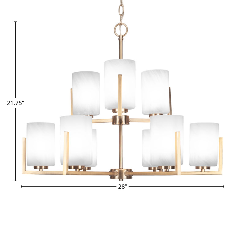 Lustre 9 lumières à lumière blanche Atlas