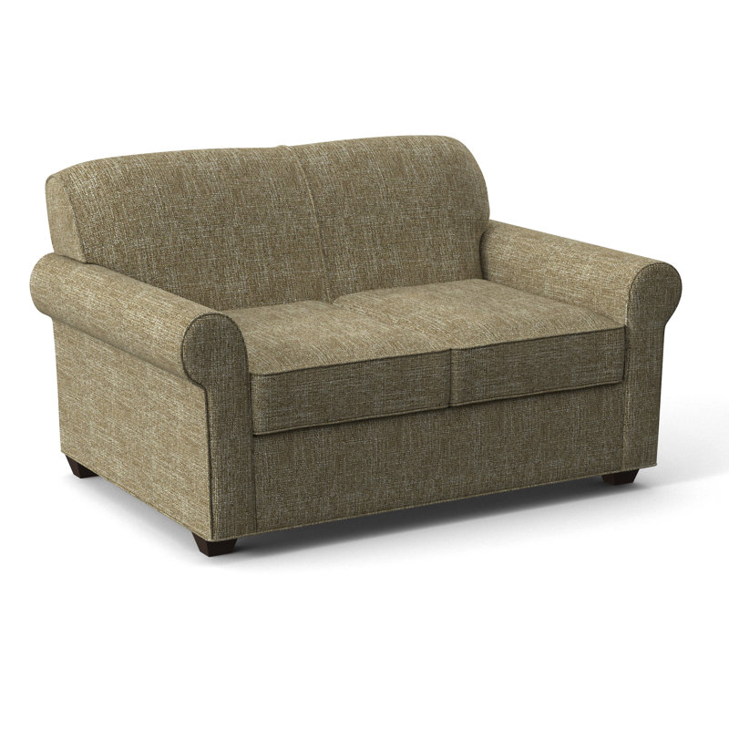 Finn 59" Rolled Arm Sofa Bed Loveseat with Reversible Cushions, Connelly Wren, Cafelle