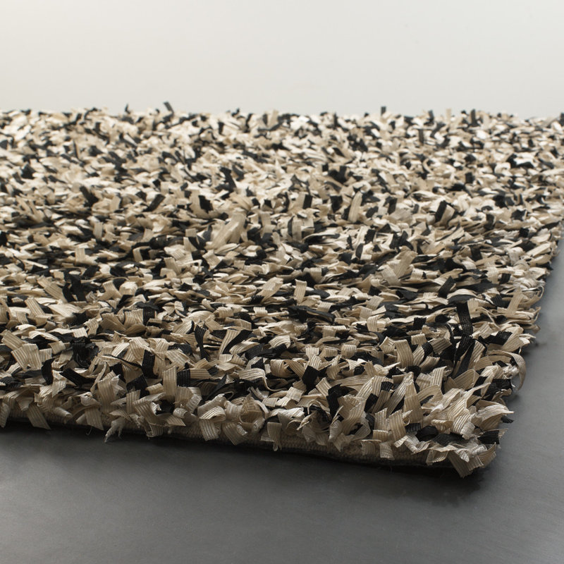 Etop Gray Area Rug, Rectangle 5' x 7'6", Black and Gray