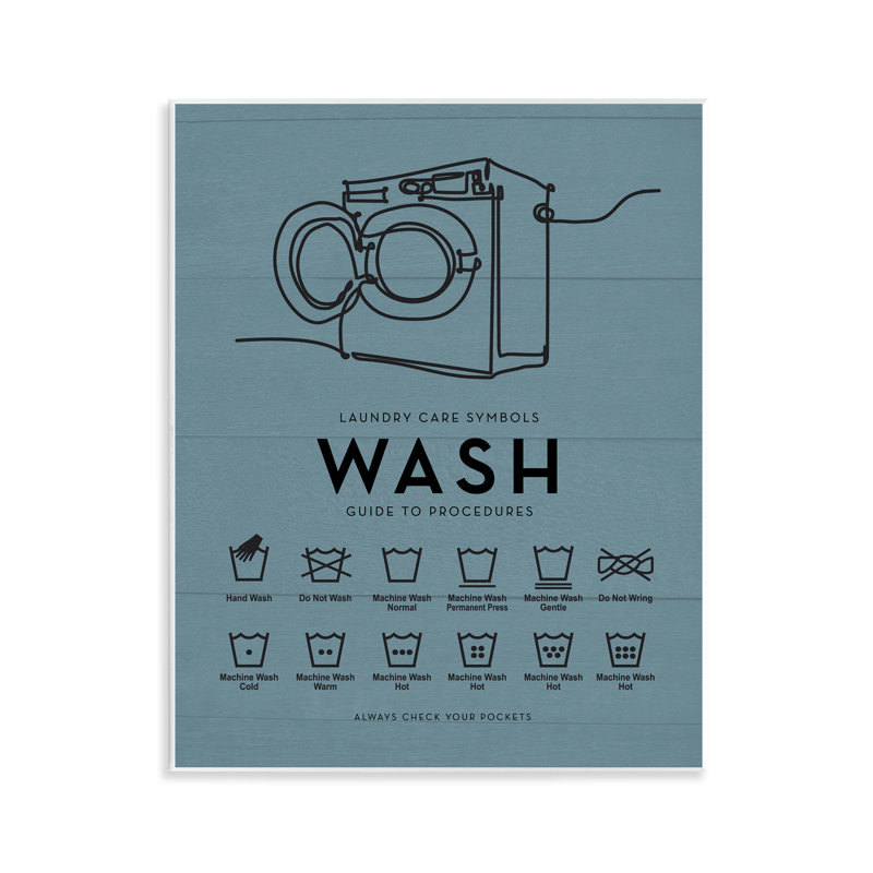 "Laundry Wash Reminders", art mural, par lettré et doublé