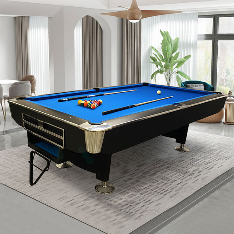 Table de billard d'intérieur trois-en-un multifonctionnelle commerciale, H 31,89 po x L 83,86 po x l 48,03 po , Bleu