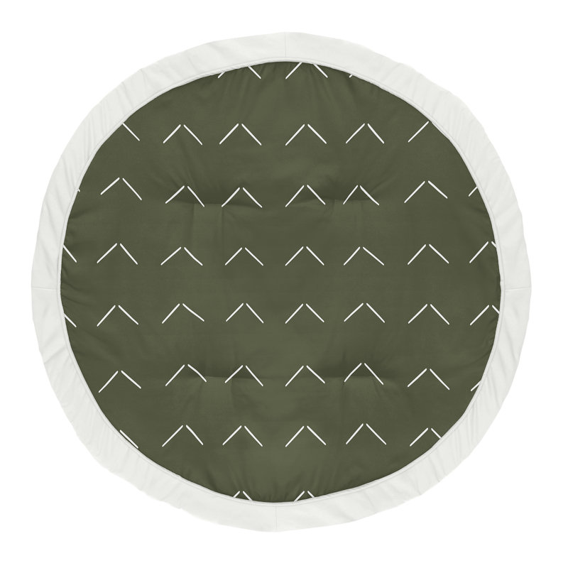 Tapis de jeu Diamond touffeté pour bébé par Sweet Jojo Designs, Blanc cassé / vert forêt