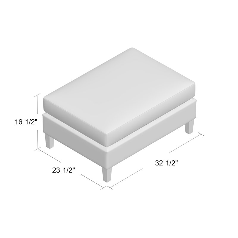 Joli Upholstered Ottoman, Blanca, Cream Linen 1429-002