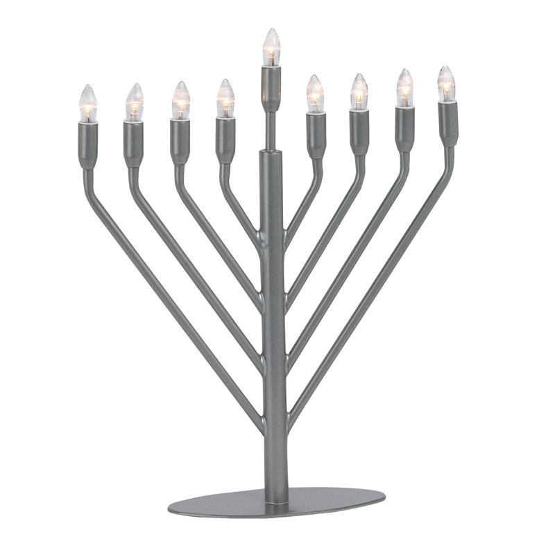Stainless Steel Menorah, Pewter