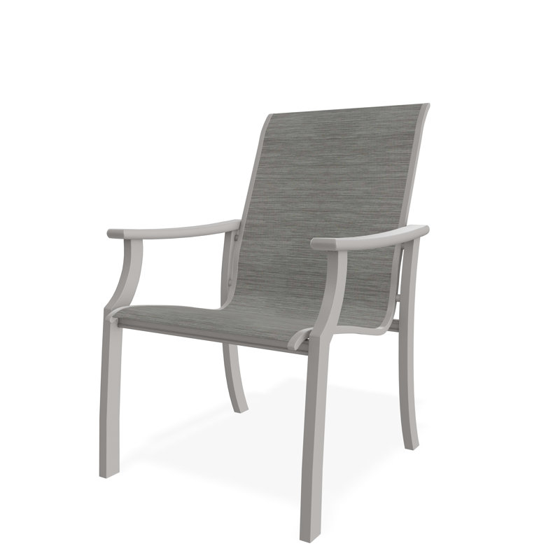 St. Catherine Sling Marine Grade Polymer Arm Chair, Warm Gray, Brooks