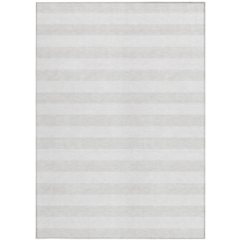 Tapis intérieur lavable rayé ivoire 3 pi x 5 pi