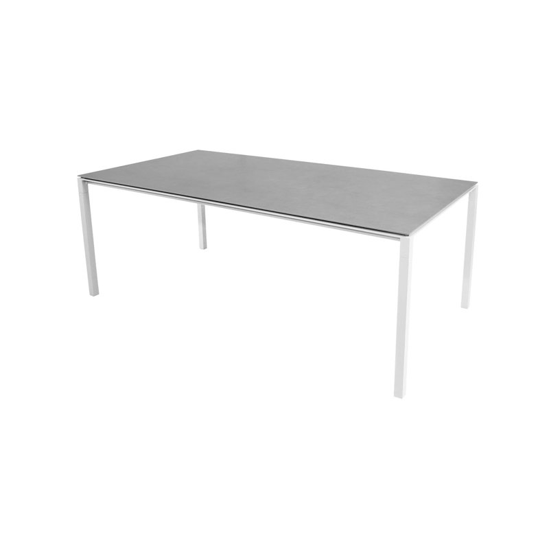 Pure Outdoor Dining Table, 39.4" W x 59.1" L x 29.5" H, Lava Gray/Concrete Gray