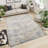 Curran Collection Cream Geometric Traditional Area Rug-1233437532