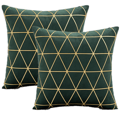 Set Of 2 Throw Velvet Gold Stamping Cushion (INSERT INCLUDED)