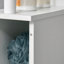Grande armoire de rangement pour salle de bain, tour à linge autoportante avec 2 tablettes ouvertes et 2 armoires à portes