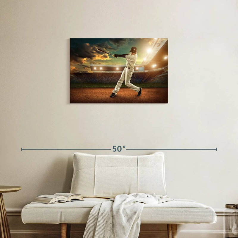 Sireci Baseball Player In Action, 20" H x 30" W