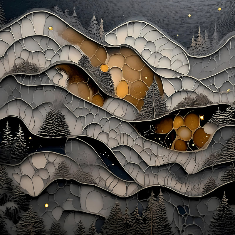The Silent Forest, 42" H x 42" W