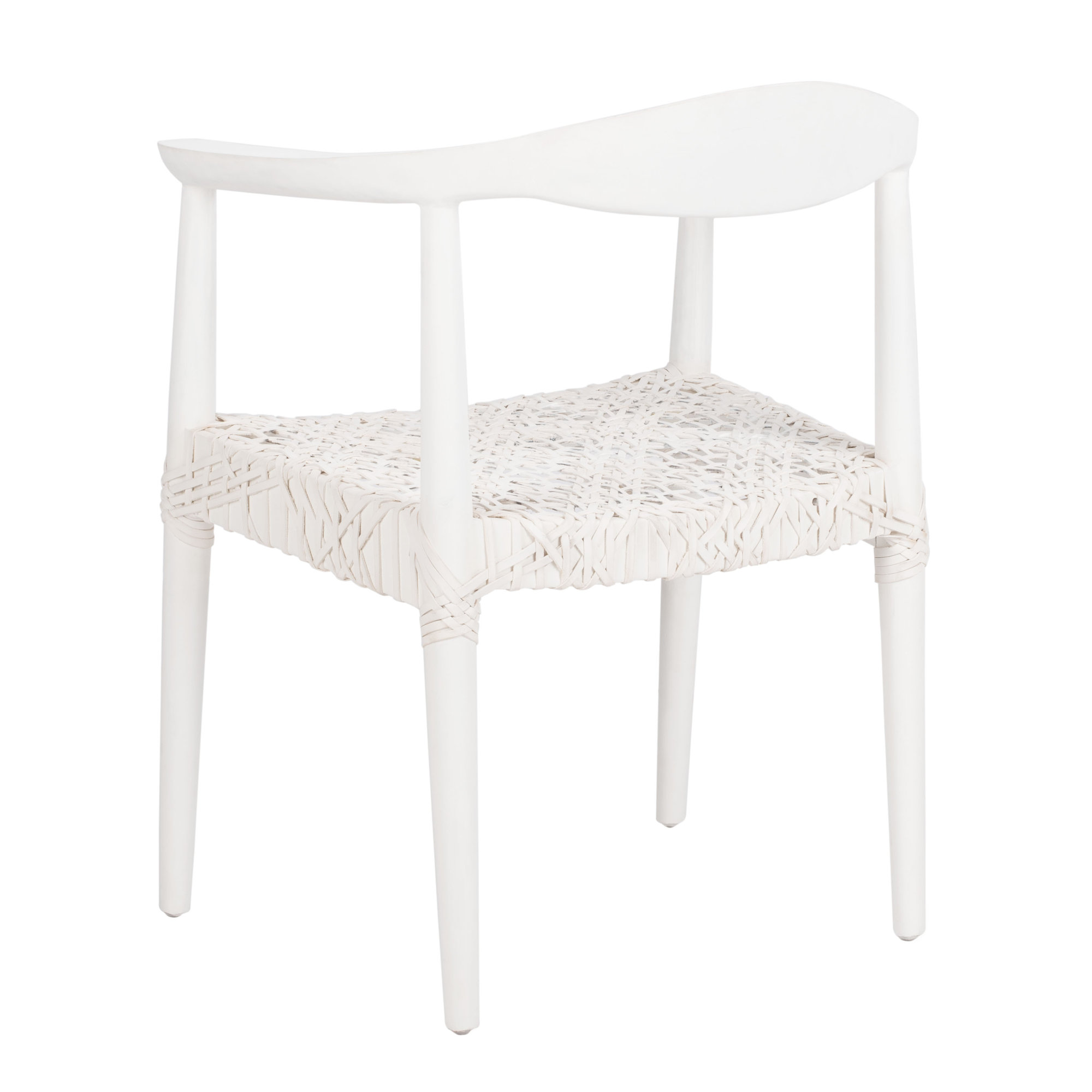 Kazbah Leather Arm Chair, White