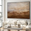 «Rustic Abstract Landscape Neutre Beige and Brown Home Decor Extra Large», reproduction d'art encadrée (assemblage requis)-105502442