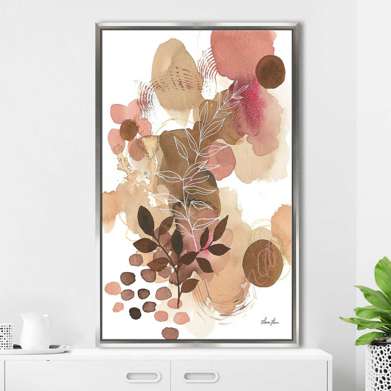 Nature Bliss I par Laura Horn - Peinture, H 51,5 po x l 31,5 po x P 2 po, Cadre flottant argent