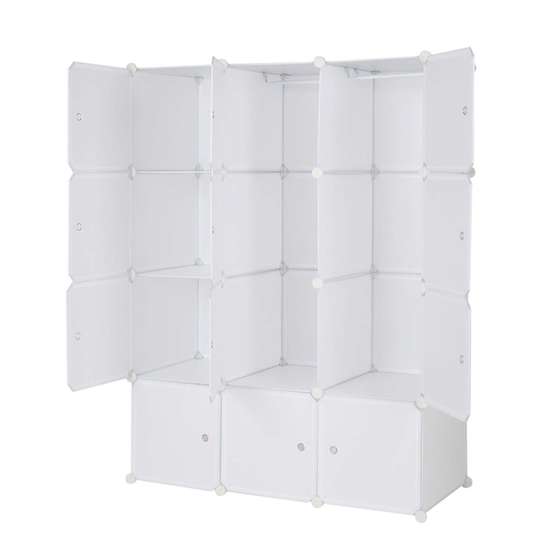 Armoire de rangement 12 cubes cubes en plastique empilable