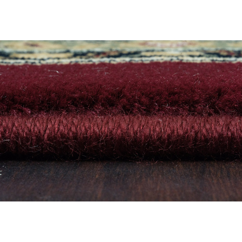 Tapis oriental rouge / ivoire Attell, Ovale 2 pi 7 po x 4 pi 7 po