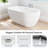 Sola 59"×29.5" Gloss White Acrylic Double Ended Freestanding Flatbottom Soaking Bathtub-127274904