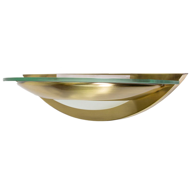 Quedgeley LED Half Moon, Antique Brass