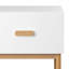 Table de chevet blanche moderne avec tiroir et pieds en bois, table de chevet minimaliste avec poignée pour chambre à coucher, salon, appartement