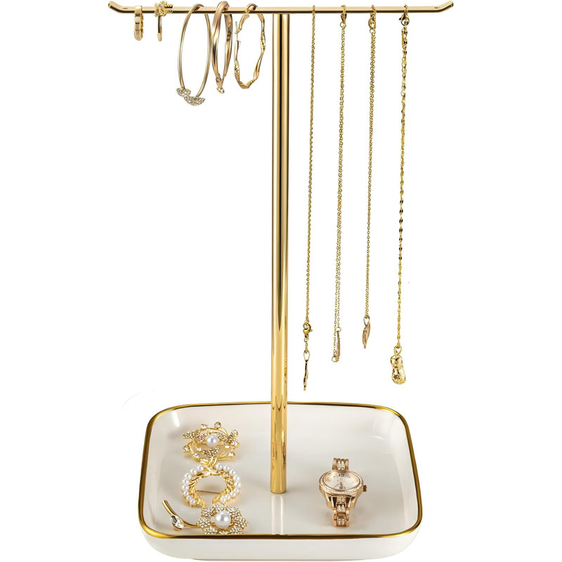 Support de rangement pour colliers, bracelets, bagues, boucles d'oreilles, décor de chambre esthétique pour filles et femmes, or