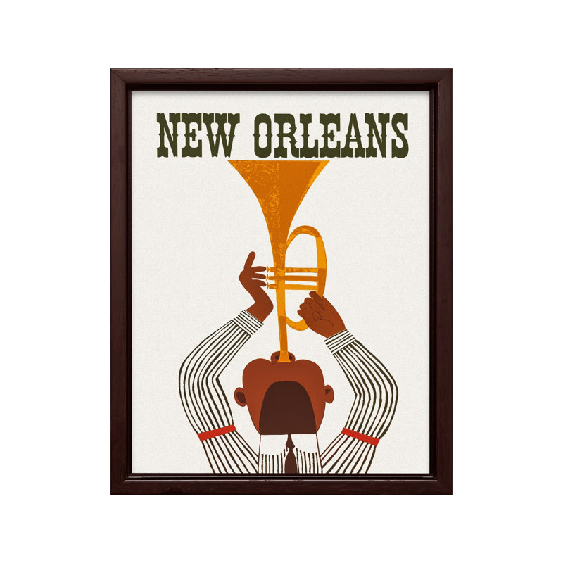 New Orleans No1, Canevas, H 16 po x l 20 po, Encadrement brun