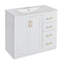 Meuble-lavabo 36 po avec lavabo en céramique, meuble-lavabo autoportant avec 3 tiroirs et 2 portes, portes à fermeture douce-220126493
