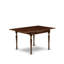 L'ensemble de table de salle à manger 3 pièces pour petits espaces contient une table de salle à manger rectangulaire avec Dropleaf et 2 chaises rembourrées en tissu de lin, 36 x 54 pouces, acajou-1930656287-1930656282-1930656286