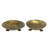 Iron Accent Trays with Duck Feet - Set of 2 - 12"Dia. x 3" - Gold