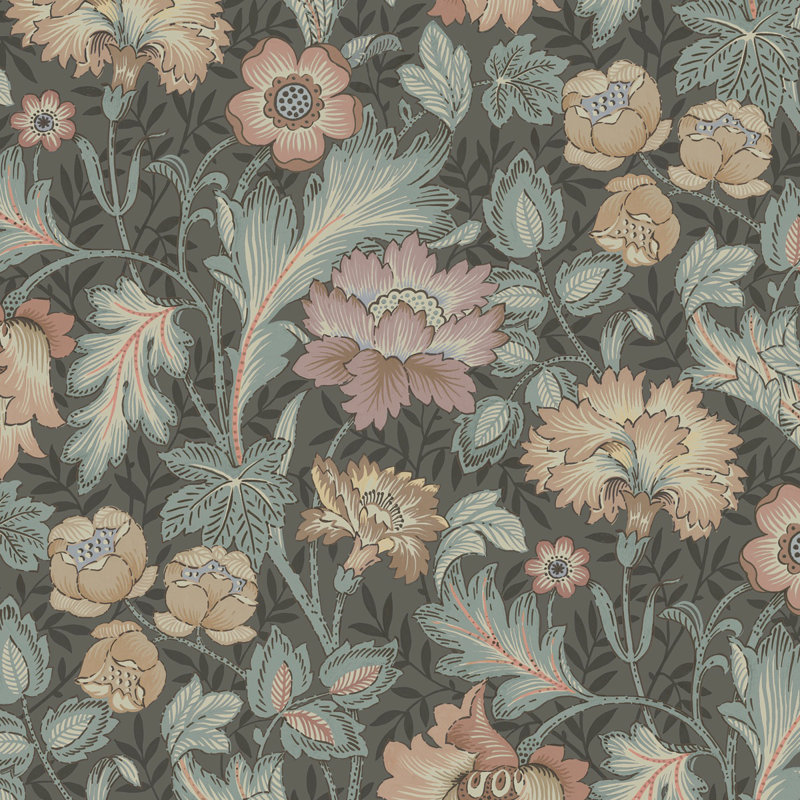 Boråstapeter Jane Mural, Orange/Teal/Dark Gray