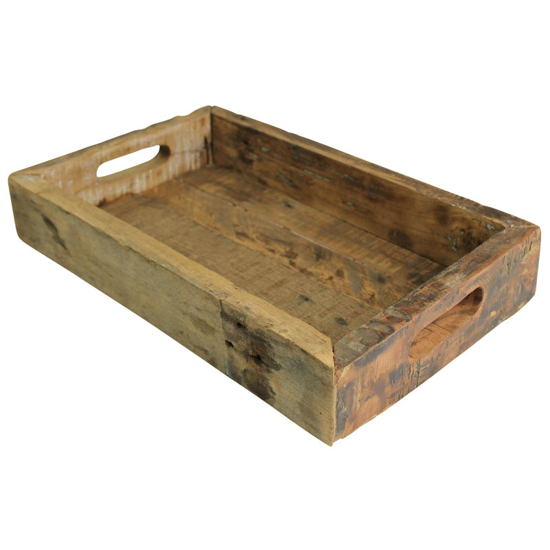 Plateau de service en bois Jake, H 3 po x L 16 po x l 10 po, Naturel