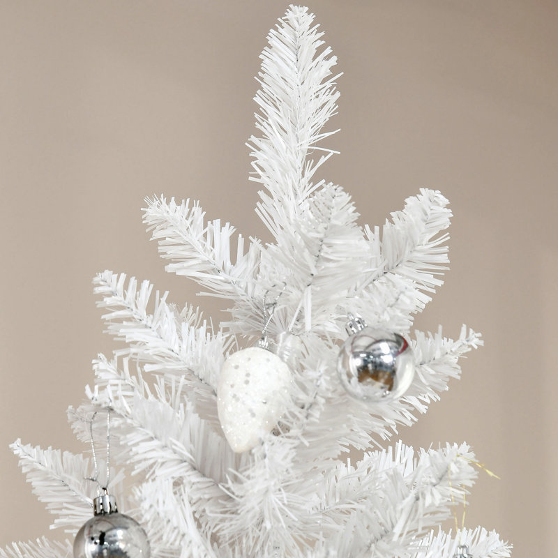 Sapin de Noël artificiel 7 'avec lumières réalistes et base en acier 7', H 6,9 pi