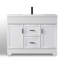 Meuble-lavabo autoportant Breonica de 42 po avec lavabo intégré en résine, design cannelé moderne, fini laqué PU résistant à l'eau, portes et tiroirs à fermeture amortie pour la rénovation de votre salle de bain.-971597540