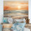 Art sur toile, coucher de soleil sur la plage