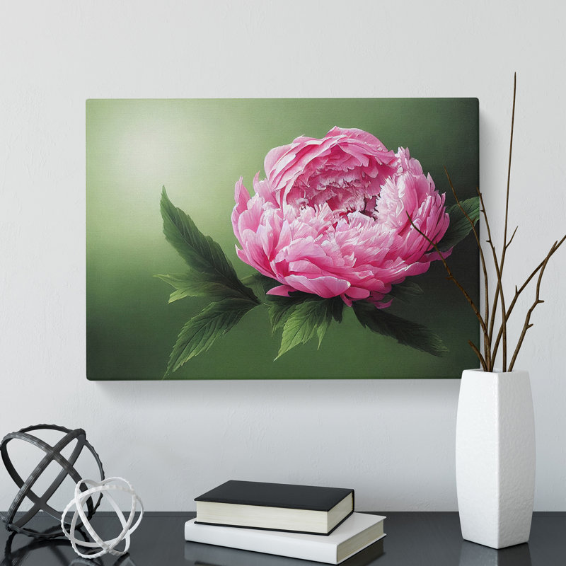 Masterful Peony Flower - Wrapped Canvas, 40cm H x 60cm W x 3cm D