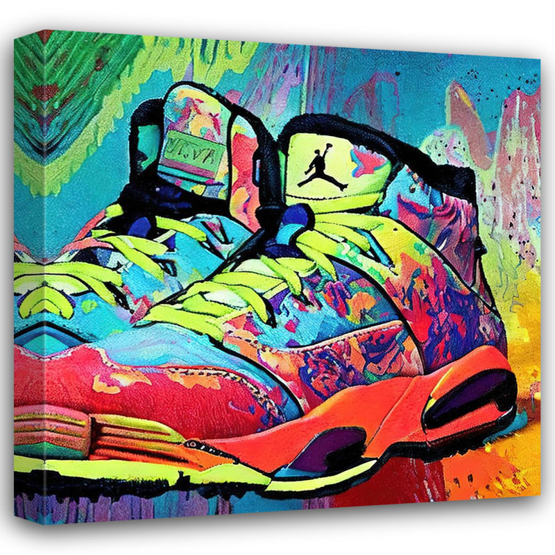 «Air Jordan 21» par Stephen Chambers, impression sur toile tendue, L 36 po x H 36 po