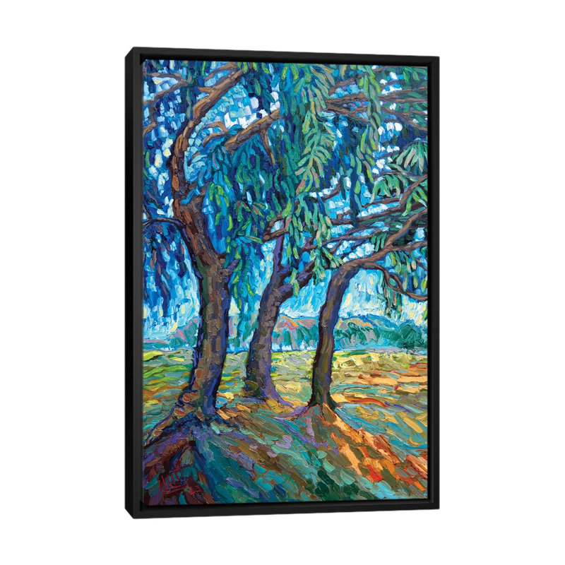 Three Trees 1 Piece Wall Art on Canvas, 152.4 cm H x 101.6 cm W x 4.445 cm D, Black