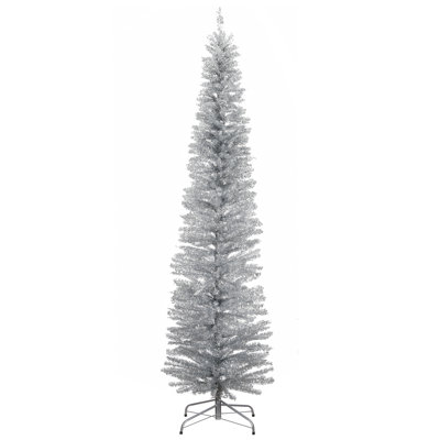 Tinsel Silver Artificial Pine Christmas Tree
