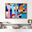 "Modern Modern", ensemble de 2 reproductions géométriques abstraites encadrées
