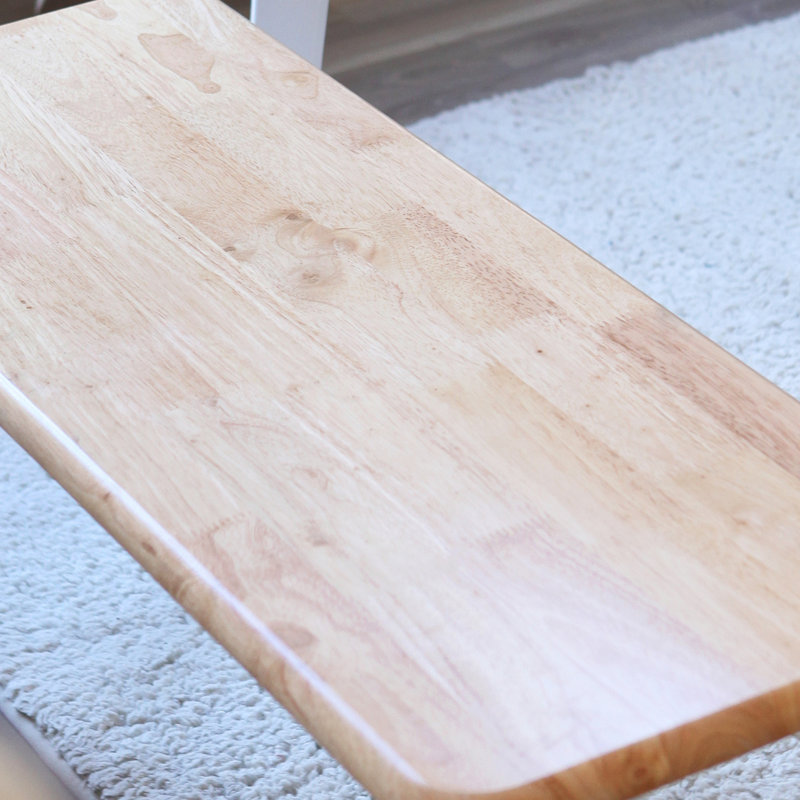 Rowley 4 - Person Rubberwood Solid Wood Modern Dining Table Set, Natural/White
