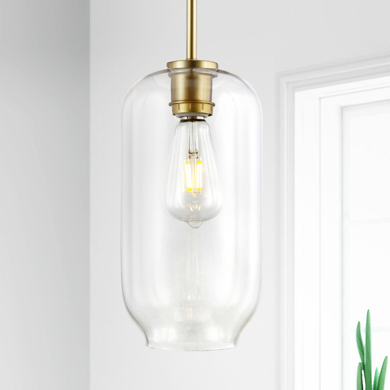 Luminaire suspendu en pot 1 lumière Olea, Transparent