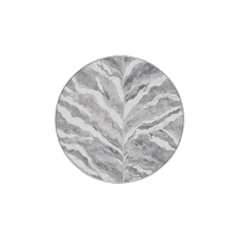 Tapis blanc soyeux et moelleux, Rond 4 pi