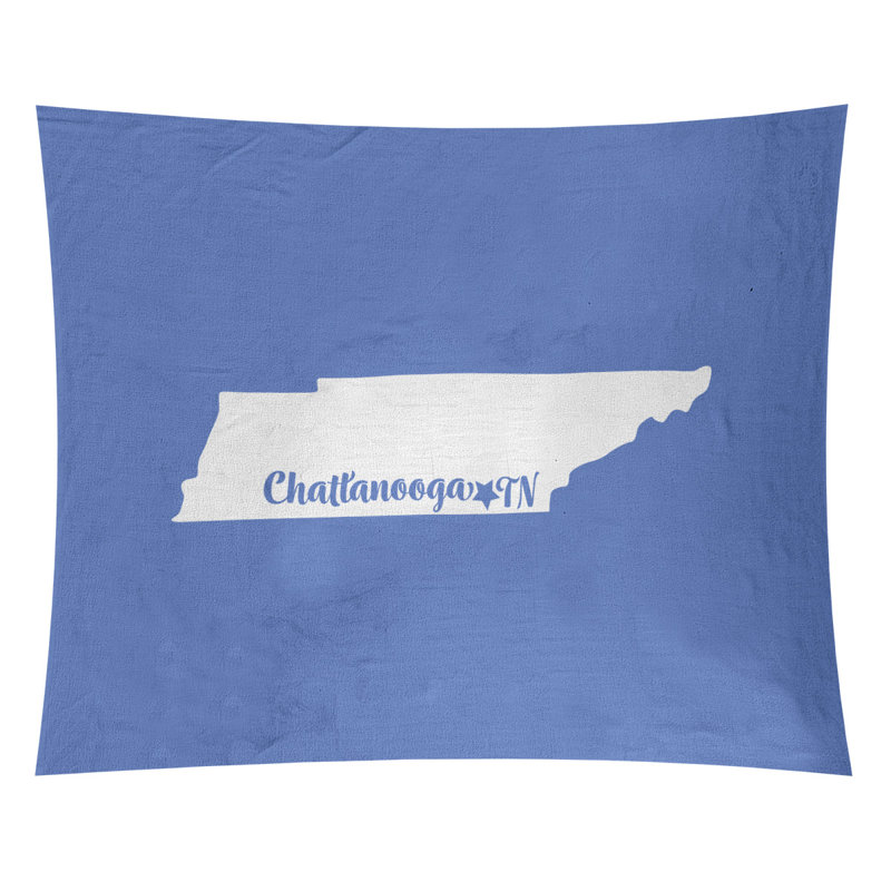 Tapisserie de Chattanooga, Tennessee, H 88 po x l 104 po, Bleu