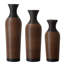 Ensemble de vases de plancher en rotin 3 pièces en PVC brun, imitation d'osier tissé à la main pour le salon