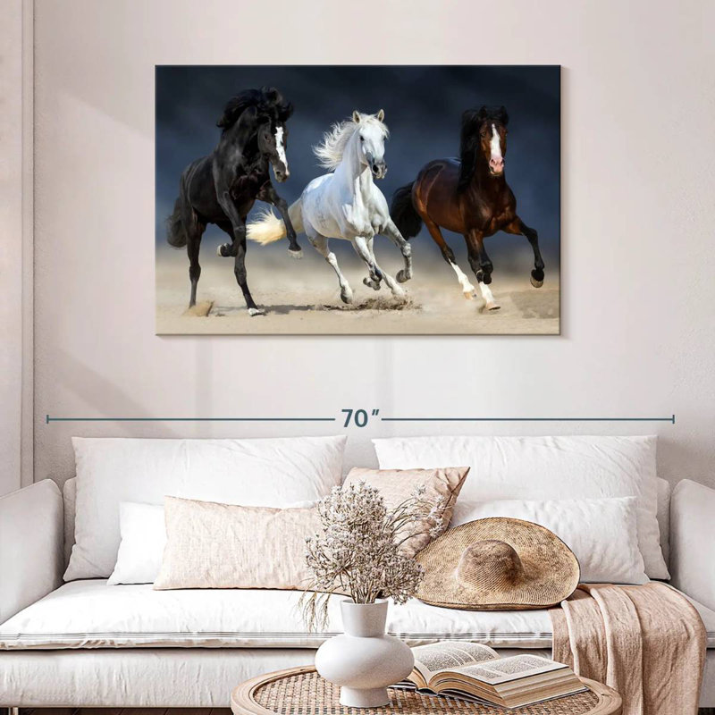 Brampt Three Playful Horses, 30" H x 45" W