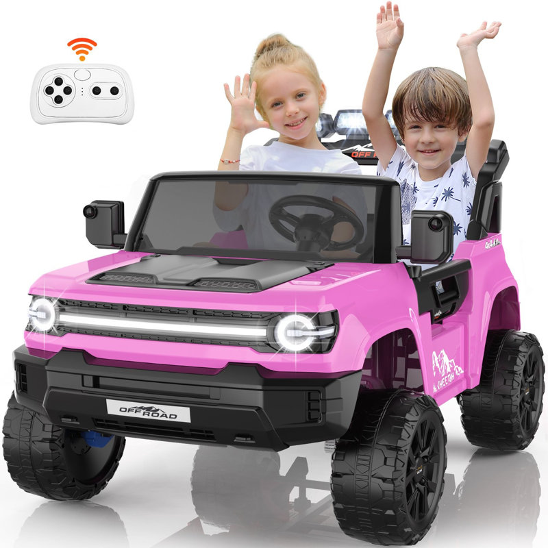 24V 2-Seater Ride On Toys 2Wd/4Wd Switchable 4*200W Ride On Truck Cars With Remote Control, Bluetooth, Music, Spring Suspension