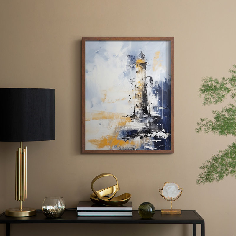 «NAUTICAL Series», impression encadrée en bois massif, Noyer, H 11 po x l 9 po