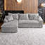 Canapé modulaire modulaire en L avec méridienne, support en mousse compressée et tissu chenille-1085706537
