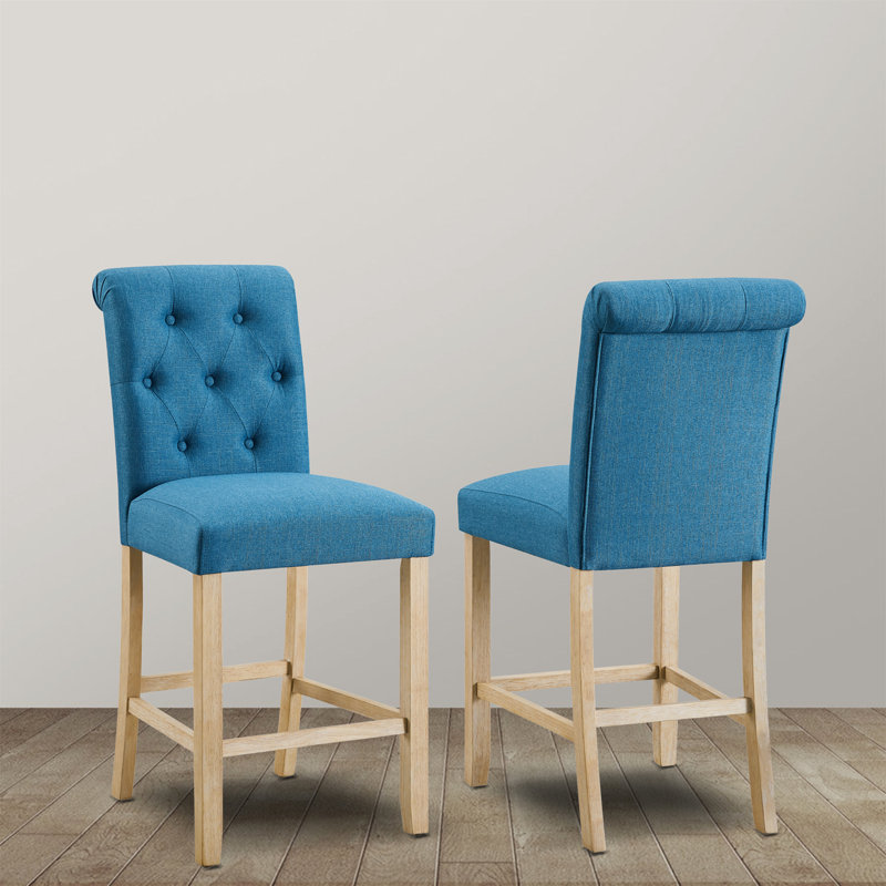 Tabourets capitonnés à hauteur de comptoir, Bleu
