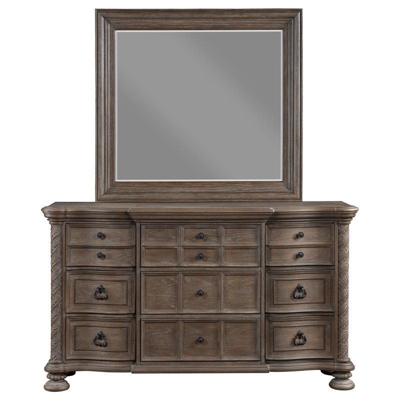 Cosey 9-drawer Dresser with Mirror Walnut
